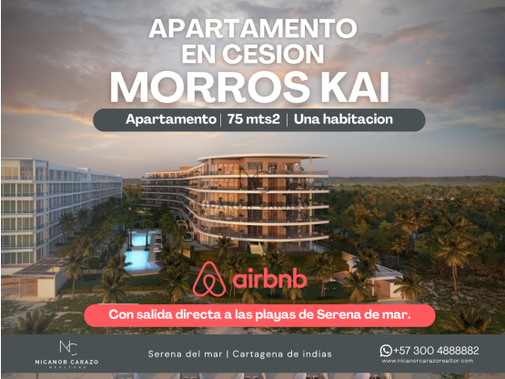 VENTA CESION apartamento UNA HABITACION con VISTA AL MAR MORROS KAI