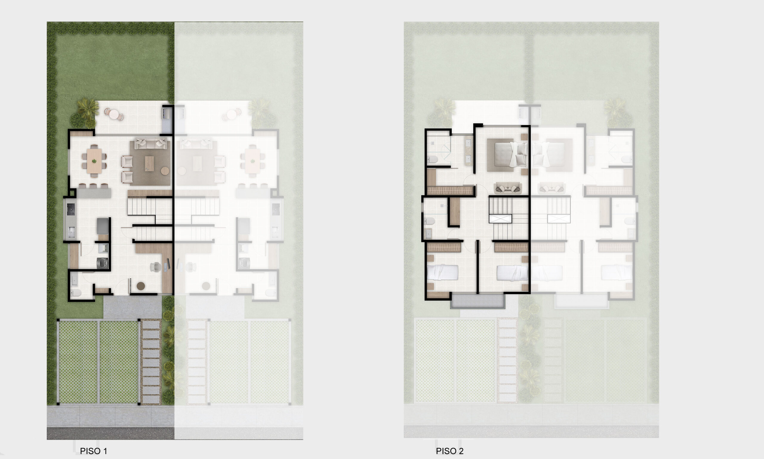 Plano arquitectónico Casa Tipo D Santorini
